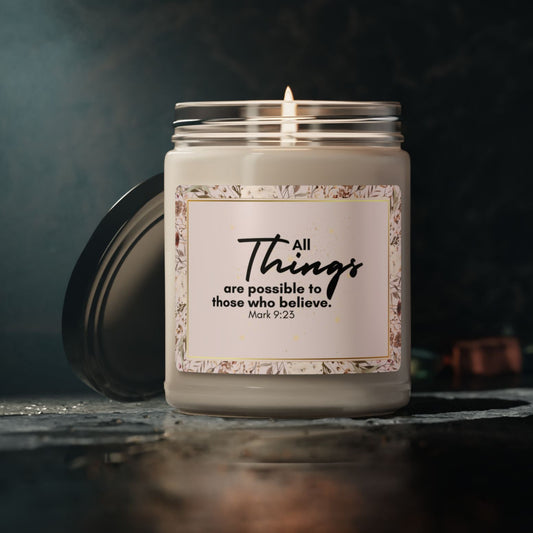 All Things are Possible Christian Candle
