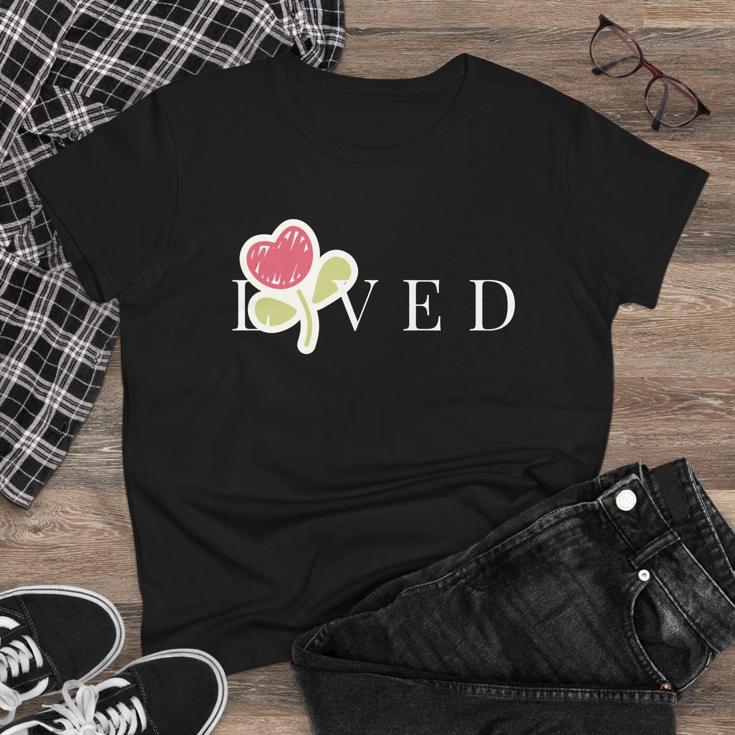 Loved Women's Midweight Cotton Tshirt