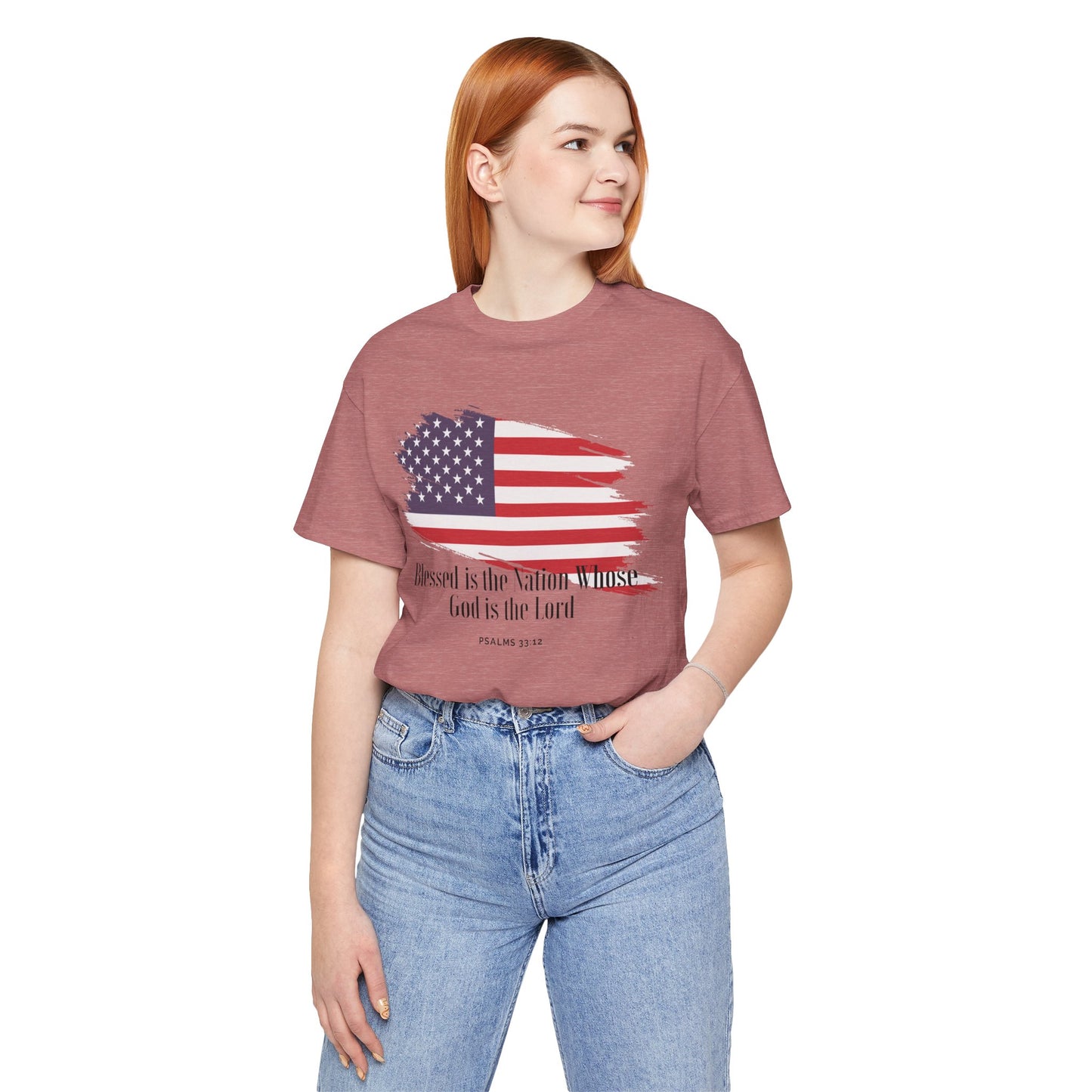 Christian shirts with American flag with Comfortable USA Flag TShirt Ideal Christian Gift Idea for Women.