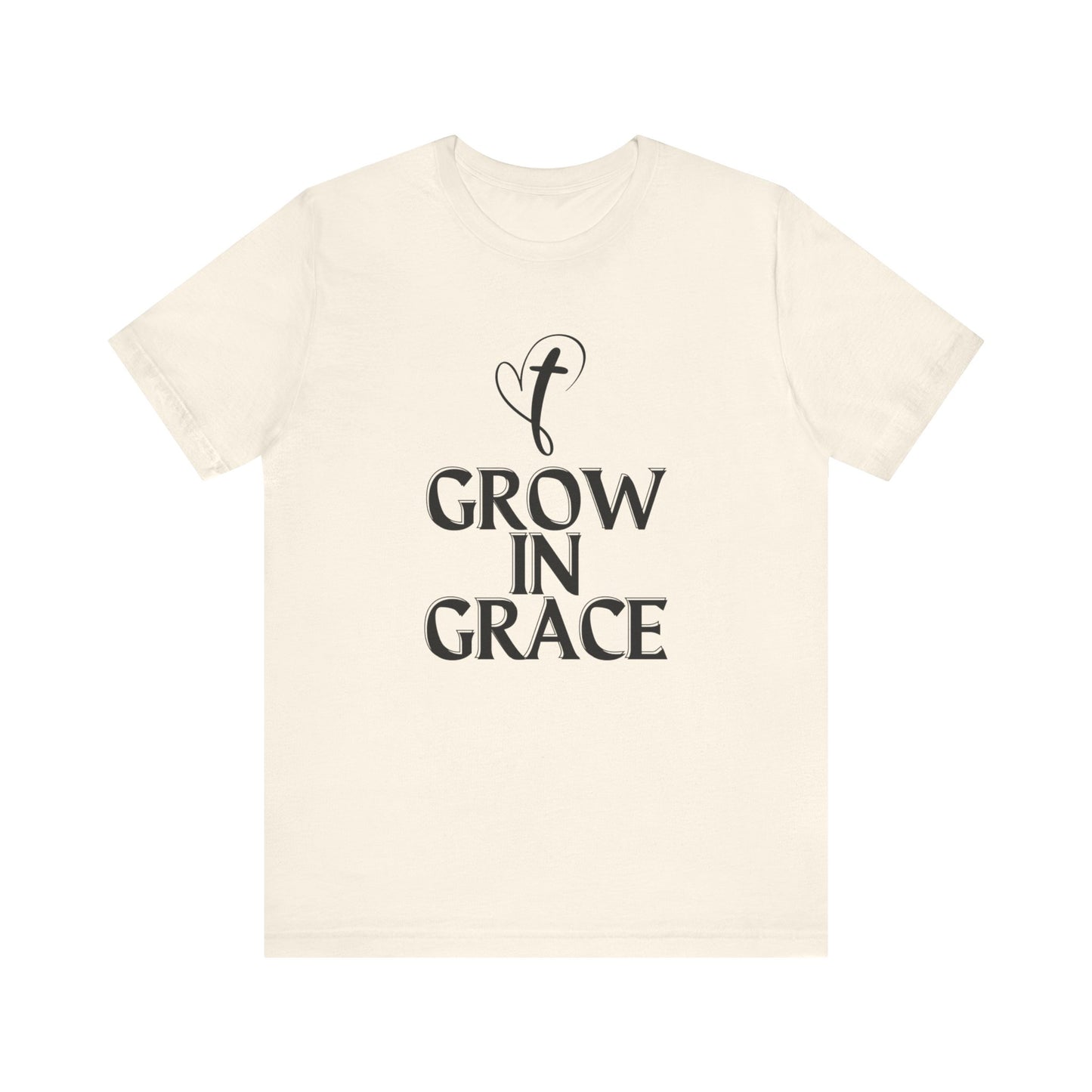 Grow in Grace Inspirational, Comfortable Church Tee with a Positive Message Ideal Christian Gift Idea for Men and Women.