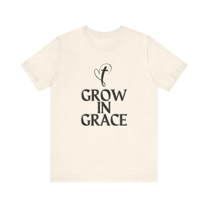 Grow in Grace Inspirational, Comfortable Church Tee with a Positive Message Ideal Christian Gift Idea for Men and Women.