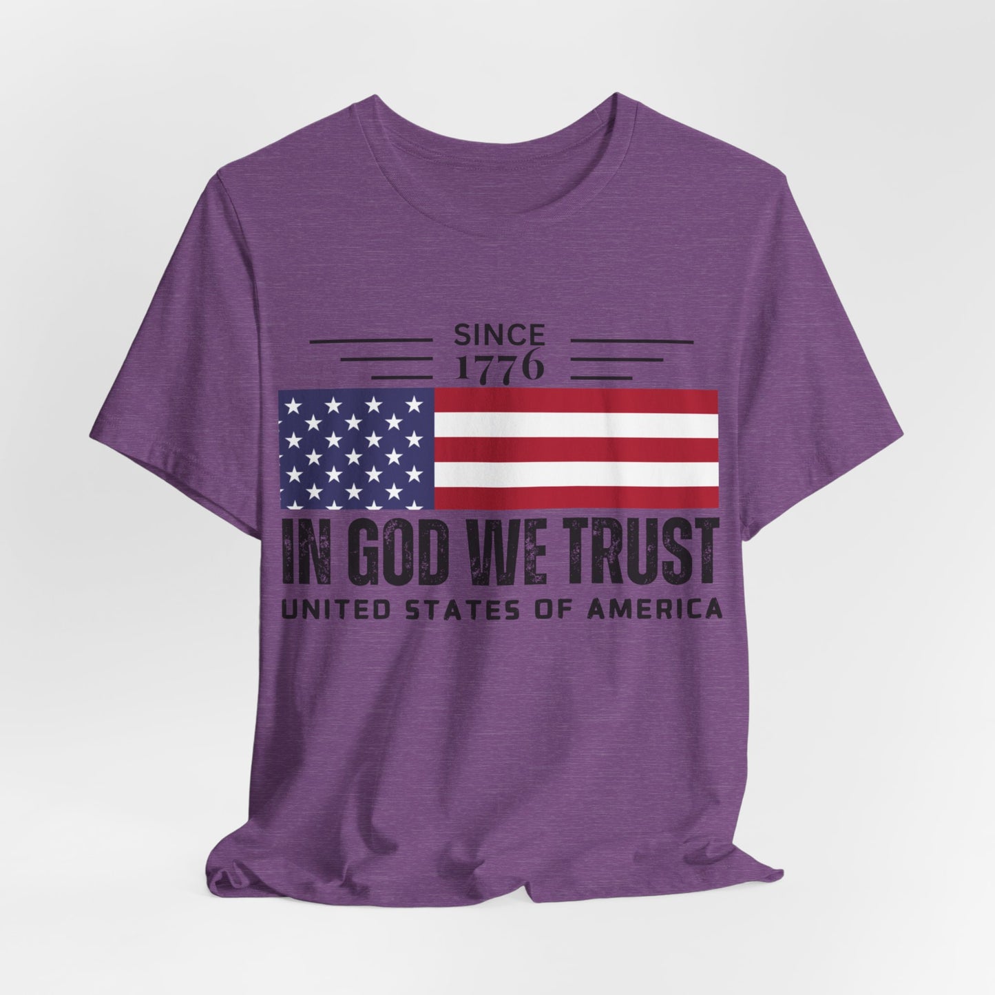 In God We Trust Christian American Flag Tshirt with US Flag