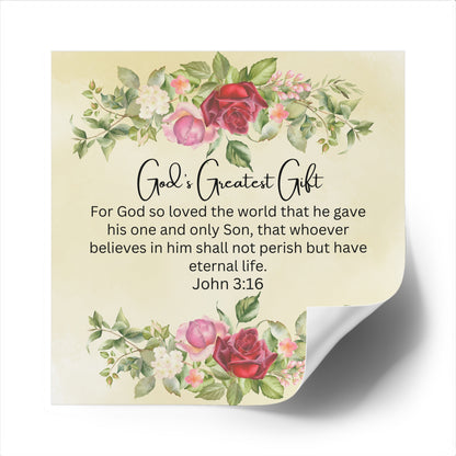 Christian Sticker, God's Greatest Gift, Bible Verse Christian Easter Sticker