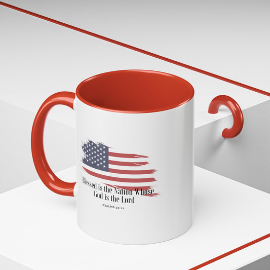 American flag Mug with Bible Verse Christian coffee mugs for Mom Christian Coffee Mug with Bless America Inspirational Message Coffee Mug in 11oz Coffee Mug in 15 oz for coffee lovers