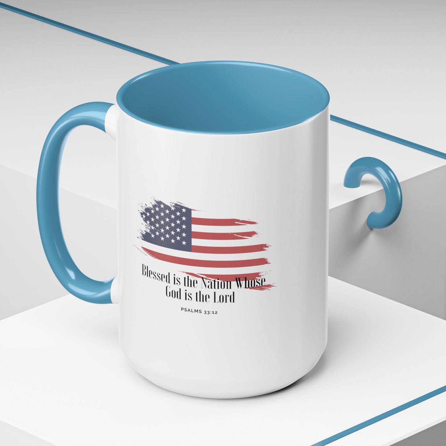 American flag Mug with Bible Verse Christian coffee mugs for Mom Christian Coffee Mug with Bless America Inspirational Message Coffee Mug in 11oz Coffee Mug in 15 oz for coffee lovers