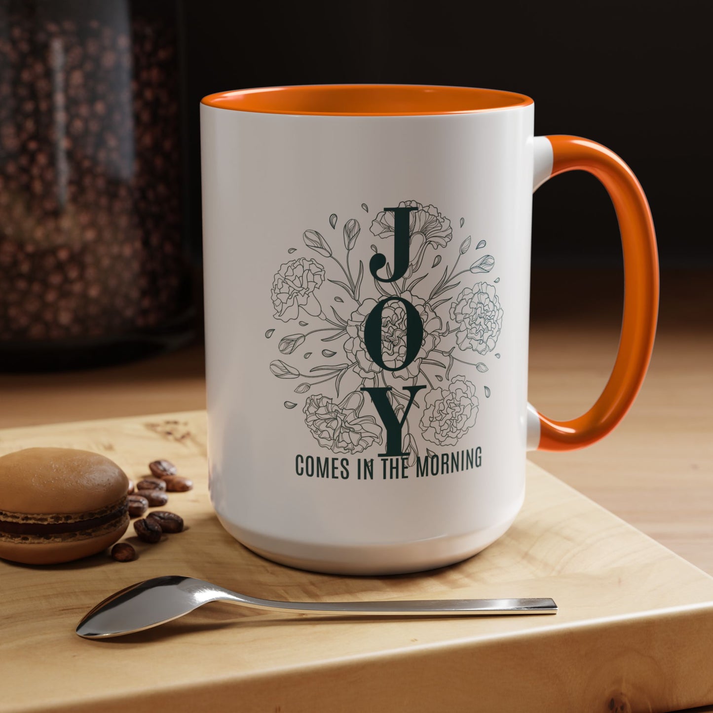 Joy In the Morning Christian coffee mug