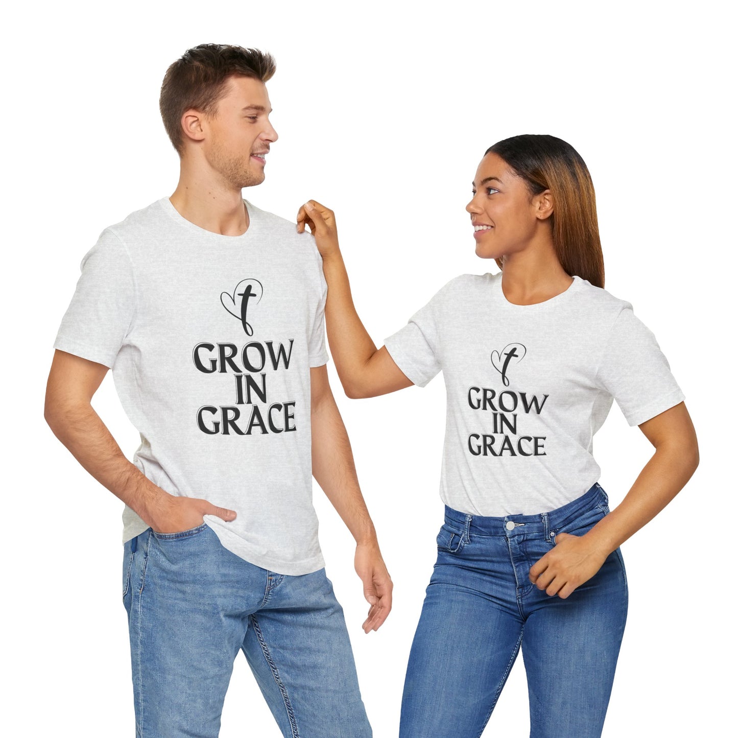 Grow in Grace Inspirational, Comfortable Church Tee with a Positive Message Ideal Christian Gift Idea for Men and Women.