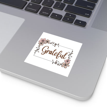 Grateful Square Sticker Christian Waterproof Sticker