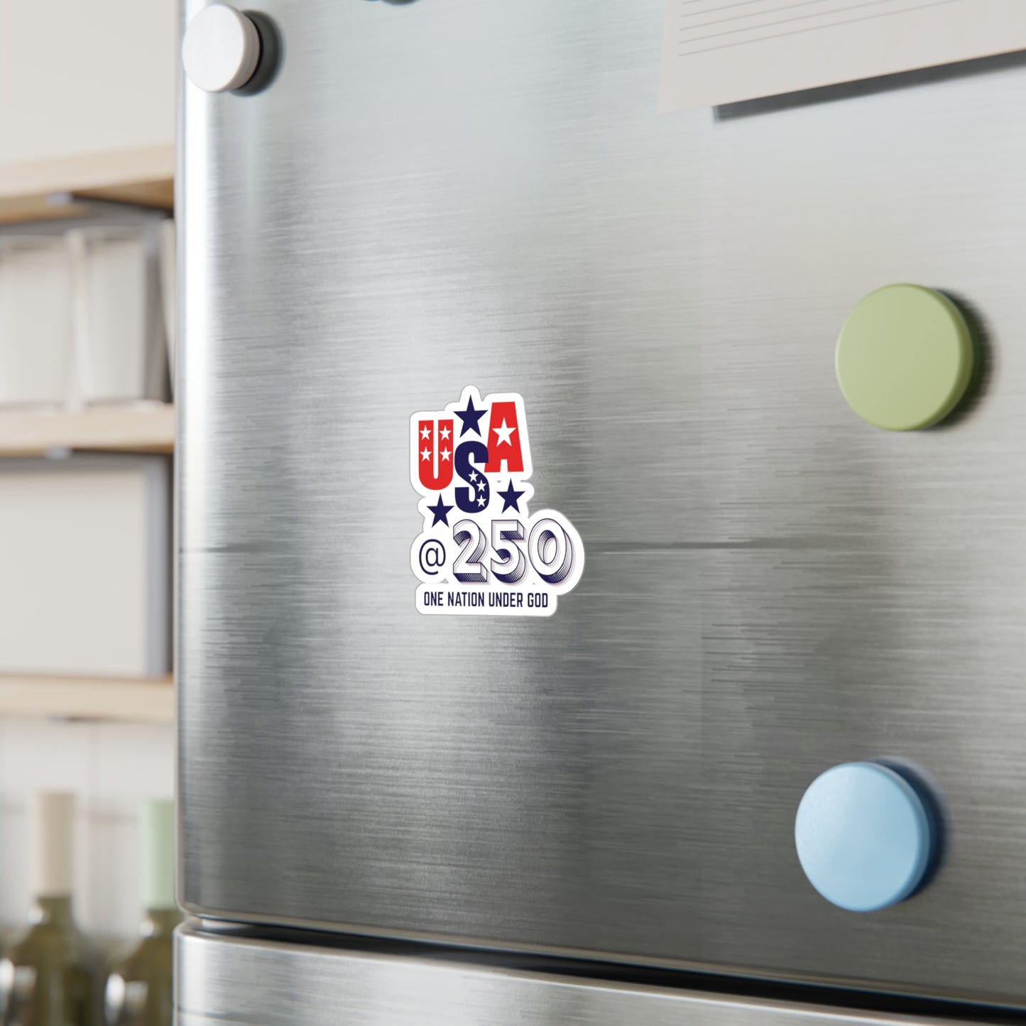 USA @250 Patriotic Kiss-Cut Vinyl Decal — "One Nation Under God"