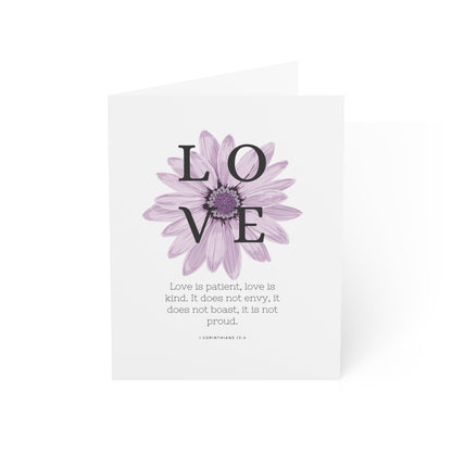 White Anniversary Card, Love Card, 1 Corinthians 13:4, Encouragement Card, Christian Greetings Card, Valentine Card, Gift for Her