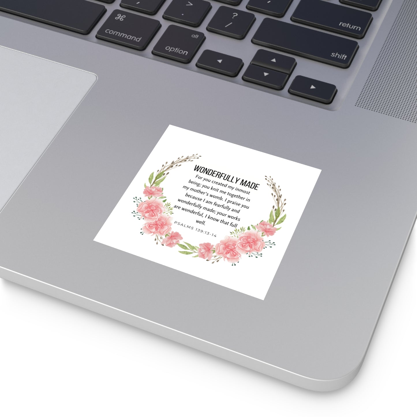 Christian Stickers featuring Wonderfully Made Sticker with Bible Verse Christian Vinyl Sticker