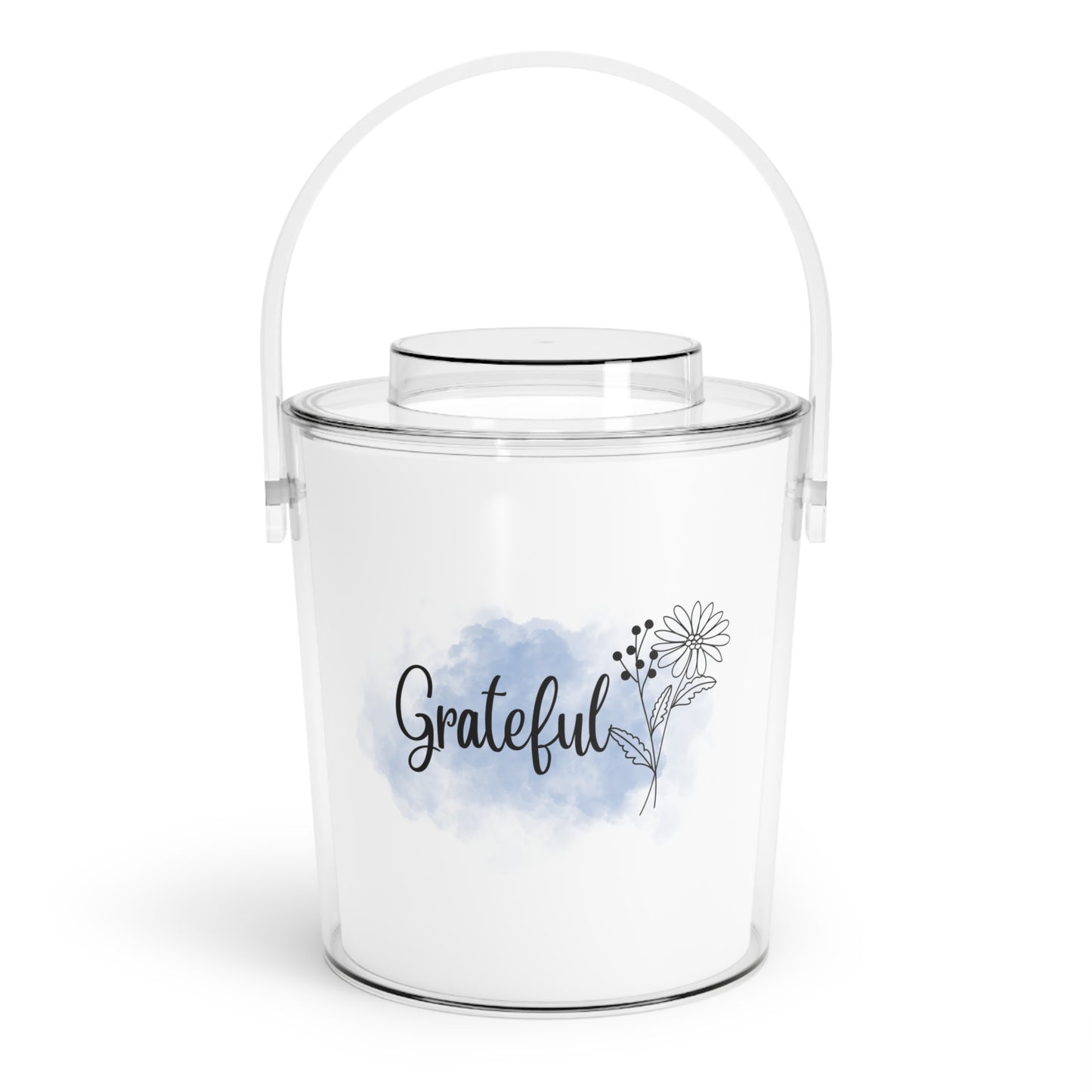 Grateful Ice Bucket with Tongs Storage Bin for Ice Cubes to Keep Ice Frozen for Parties and Events Ice Bucket with Tongs and Lid