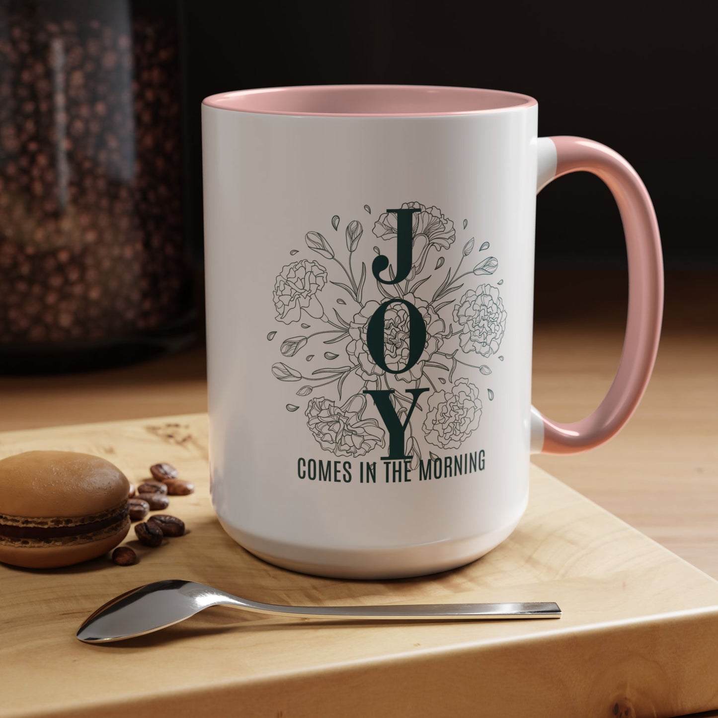 Joy In the Morning Christian coffee mug