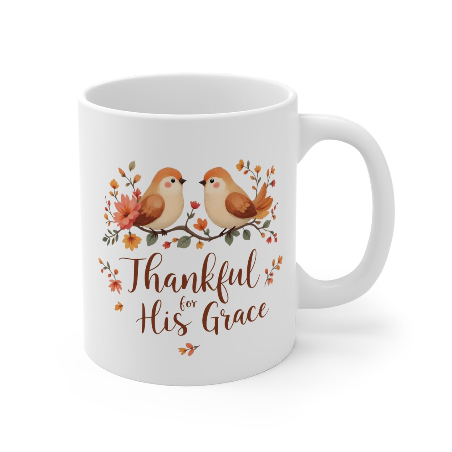 Thankful for His Grace Mug, Christian Coffee Mug, Thanksgiving Mug, Thanksgiving Christian Coffee Mug 11oz