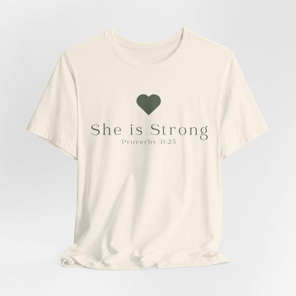 Christian Mom She is Strong Faith Inspired Christian T-Shirt Ideal Religious Gift Ideas for Women