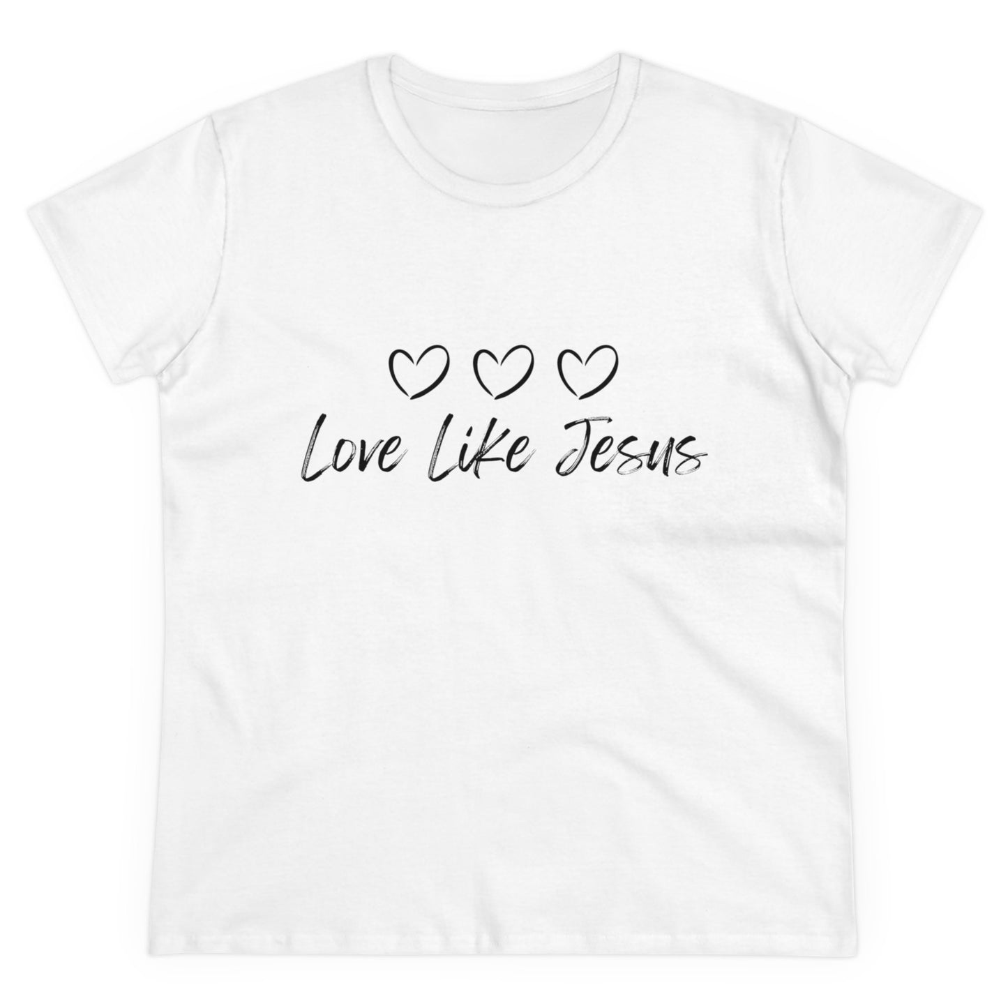 Love Like Jesus Women's Midweight Cotton Tee for Christian Mom Tshirt with Bible Verse Midweight Tshirt Gifts for Christian Moms