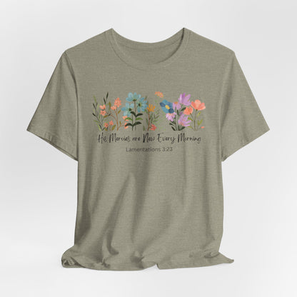 His Mercies are New Every Morning Christian Tshirt| Christian Tshirt