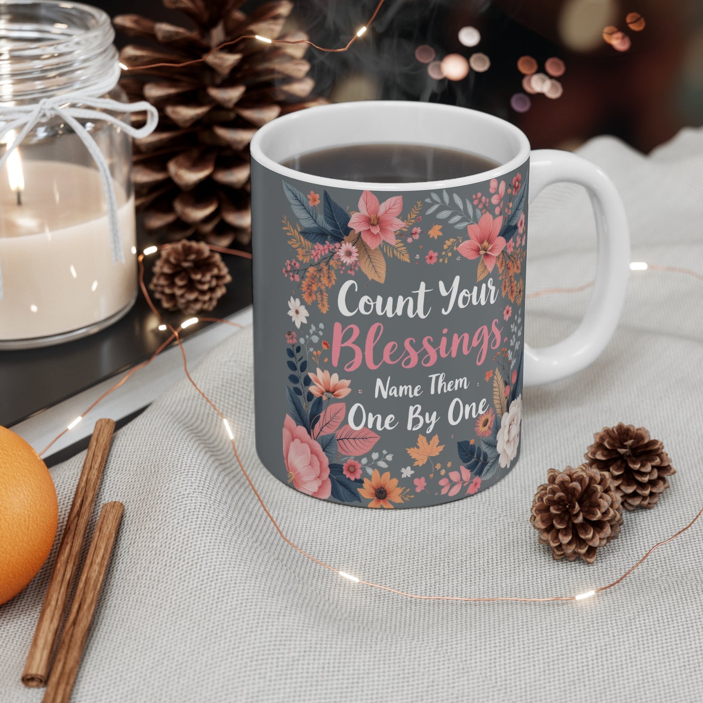 Count Your Blessings Mug, Christian Coffee Mug, Thanksgiving Mug, Thanksgiving Christian Coffee Mug 11oz