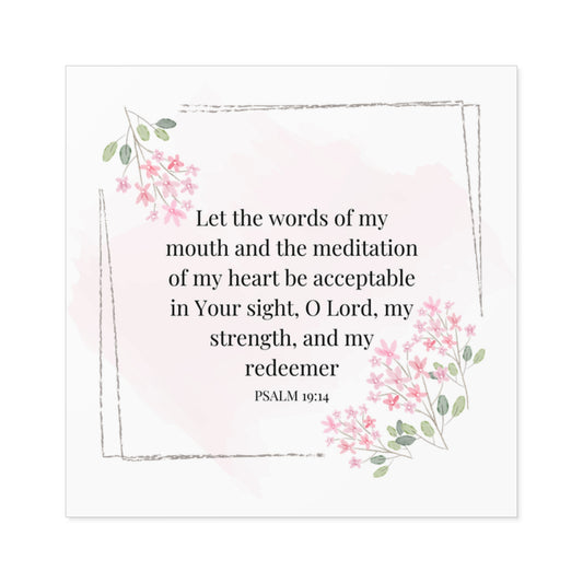 Christian Stickers, Psalms 19:14 Notebook Stickers