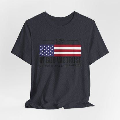USA Flag Shirt, In God We Trust Christian Tshirt