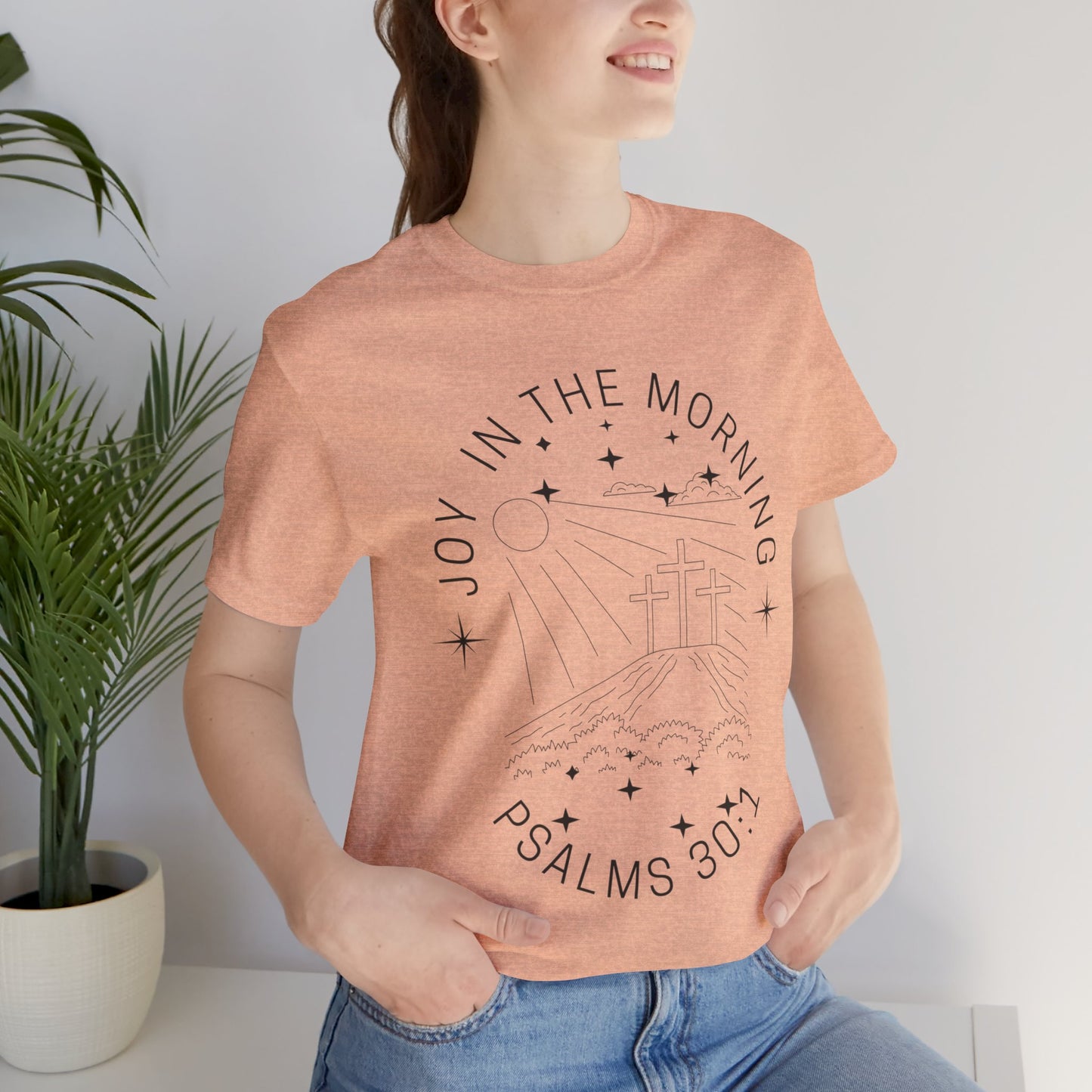 Joy in the Morning Faith Inspired Christian T Shirt for Christian Women Ideal Christian Gift Ideas for Women.