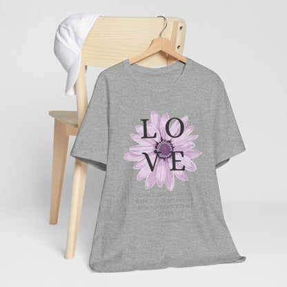 Love is Patient Scripture Wear Christian T-Shirt with Religious Graphics Ideal Religious Gift Ideas for Women