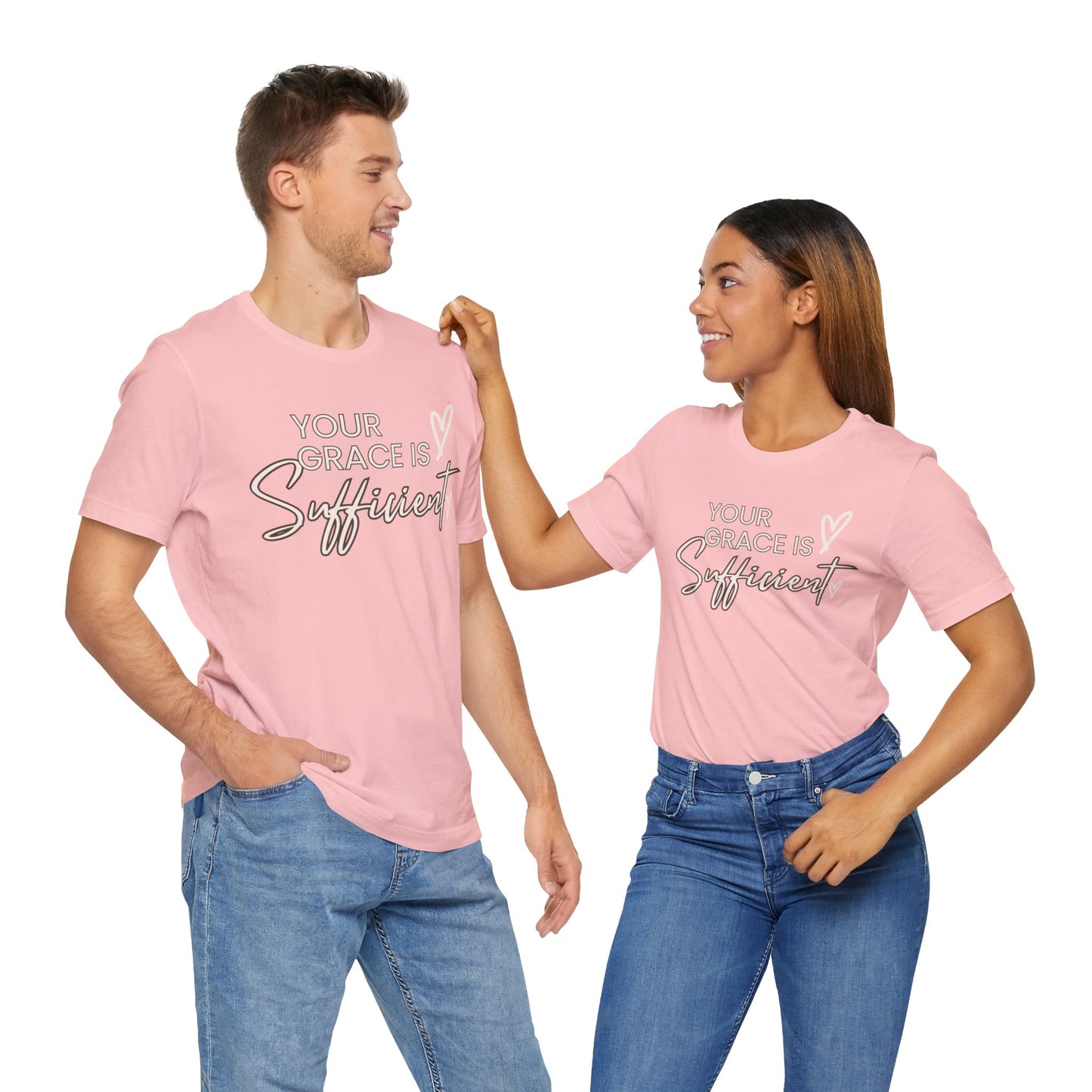 You Grace is Sufficient Inspirational Comfortable Church Tee with a Positive Message Ideal Christian Gift Ideas for Men and Women.