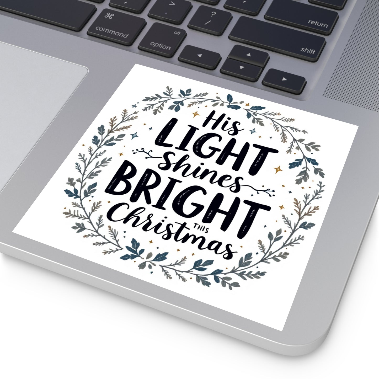 His Light Shines This Christmas, Christmas Gift, Christian Vinyl Sticker, Christmas sticker