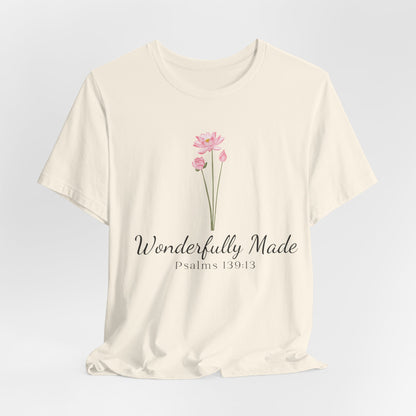 Wonderfully Made Spiritual Clothing for Daily Wear T-Shirt Ideal Christian Gift Ideas for Women