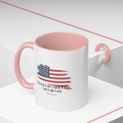 American flag Mug with Bible Verse Christian coffee mugs for Mom Christian Coffee Mug with Bless America Inspirational Message Coffee Mug in 11oz Coffee Mug in 15 oz for coffee lovers