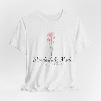 Wonderfully Made Spiritual Clothing for Daily Wear T-Shirt Ideal Christian Gift Ideas for Women