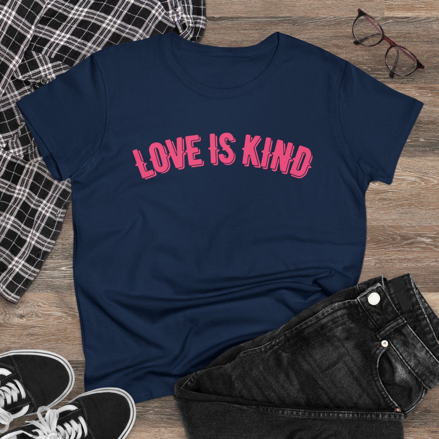 Love is Kind Christian tshirt - Women's Midweight Cotton Tshirt