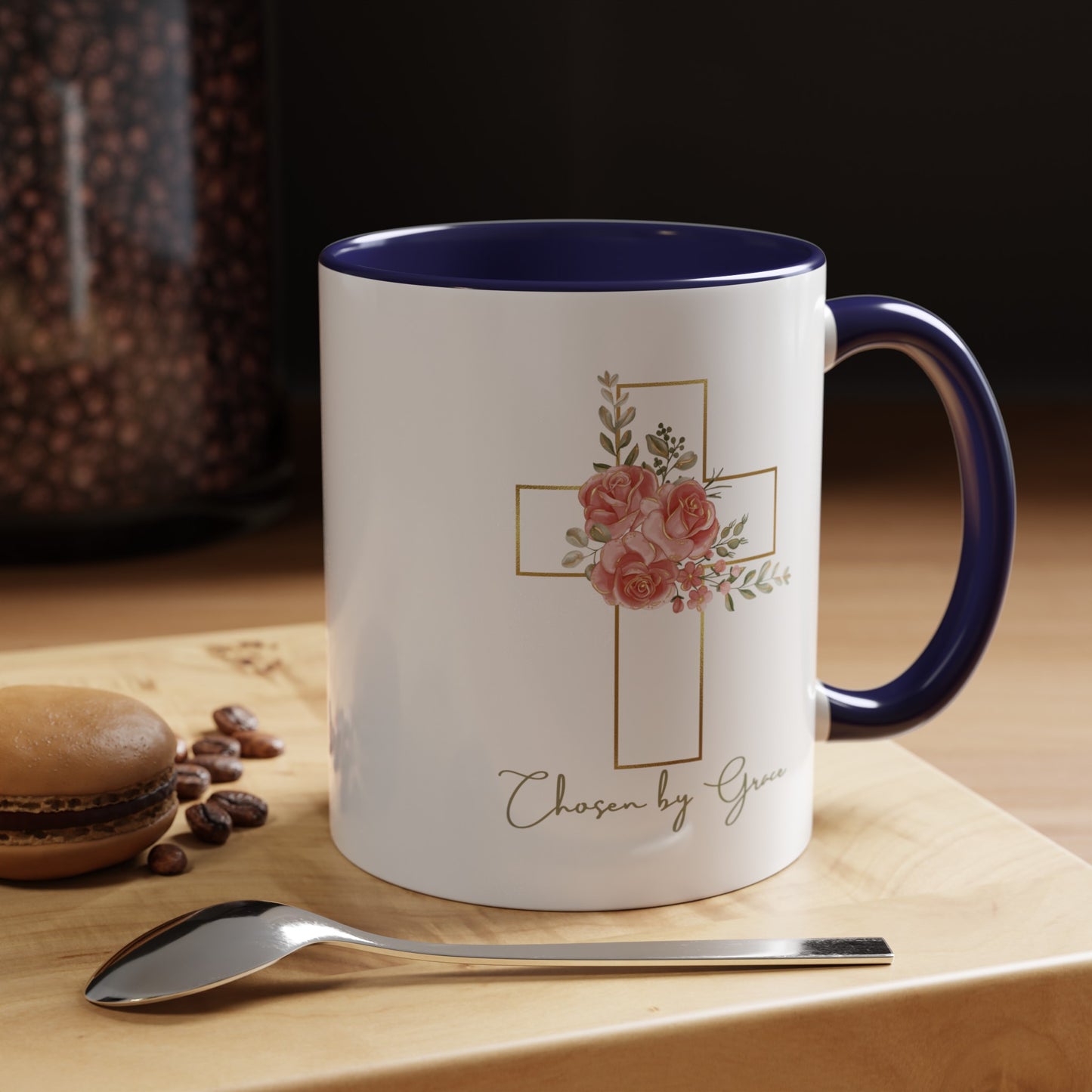 Chosen By Grace Mug with Bible Verse Christian coffee mugs for Mom Christian Coffee Mug with Inspirational Message Accent Coffee Mug in 11oz Coffee Mug for coffee lovers