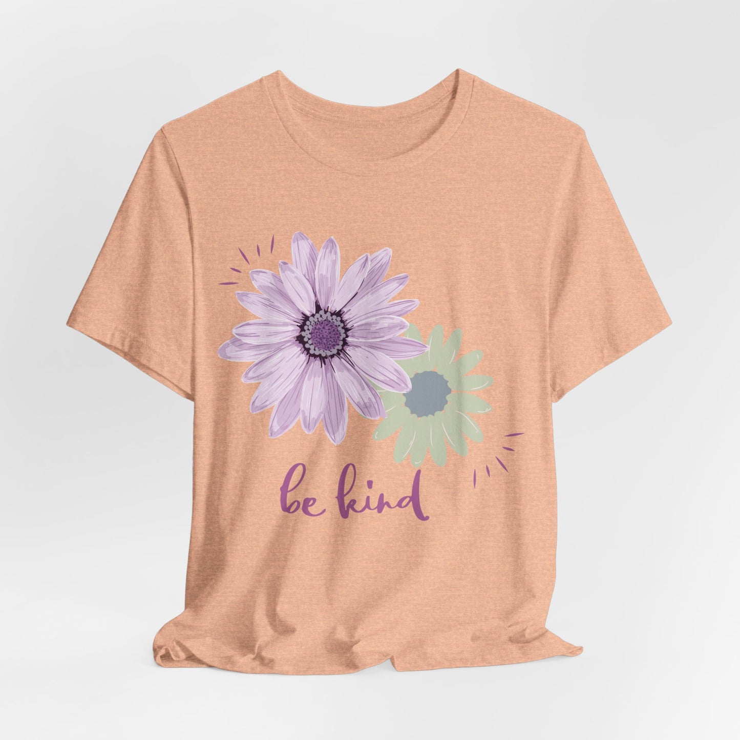 Be Kind Inspirational Christian T-Shirt with Flower Graphics