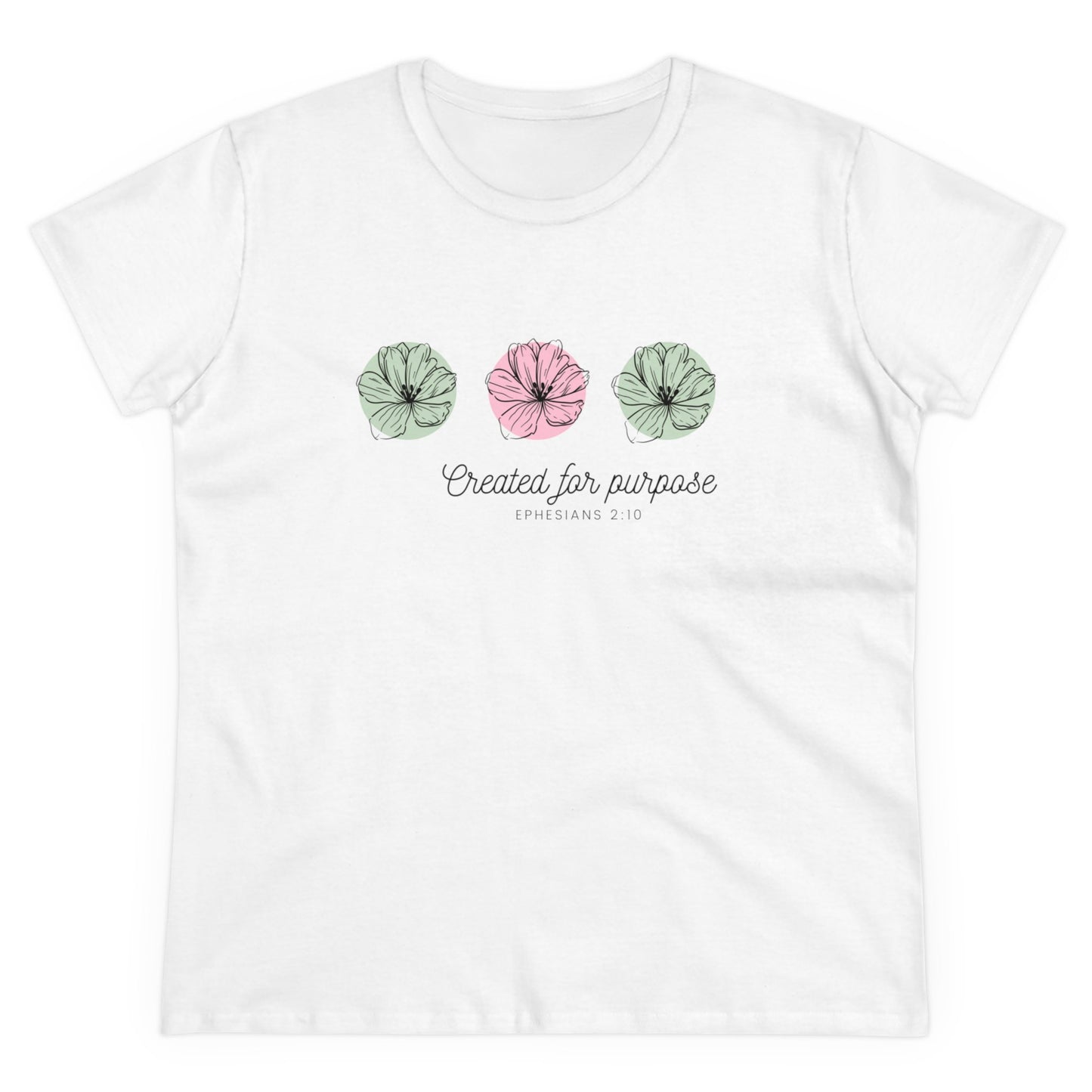 Created for Purpose Women's Midweight Cotton Tee for Christian Mom Tshirt with Bible Verse Midweight Tshirt Gifts for Christian Moms