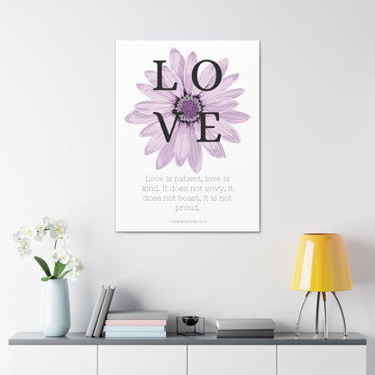 Love Is Christian Wall Art Decor with Scripture Art Prints and Inspirational Wall Art for A Christian Home Canvas Stretched, 1.5''