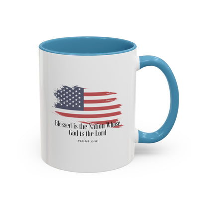 American flag Mug with Bible Verse Christian coffee mugs for Mom Christian Coffee Mug with Bless America Inspirational Message Coffee Mug in 11oz Coffee Mug in 15 oz for coffee lovers