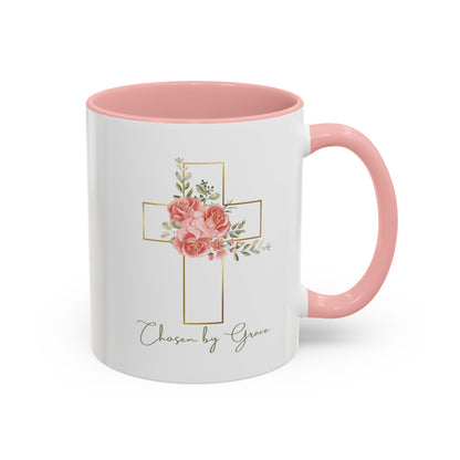 Chosen By Grace Mug with Bible Verse Christian coffee mugs for Mom Christian Coffee Mug with Inspirational Message Accent Coffee Mug in 11oz Coffee Mug for coffee lovers