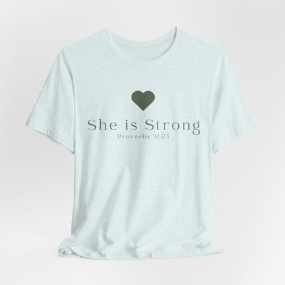 Christian Mom She is Strong Faith Inspired Christian T-Shirt Ideal Religious Gift Ideas for Women