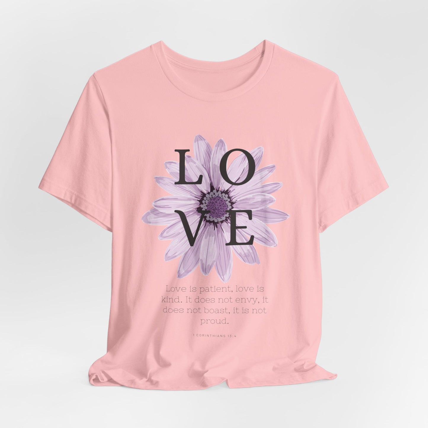 Love is Patient Scripture Wear Christian T-Shirt with Religious Graphics Ideal Religious Gift Ideas for Women