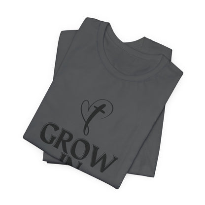 Grow in Grace Inspirational, Comfortable Church Tee with a Positive Message Ideal Christian Gift Idea for Men and Women.