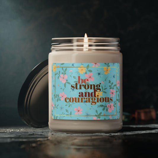 Be Strong and Courageous Christian Candle