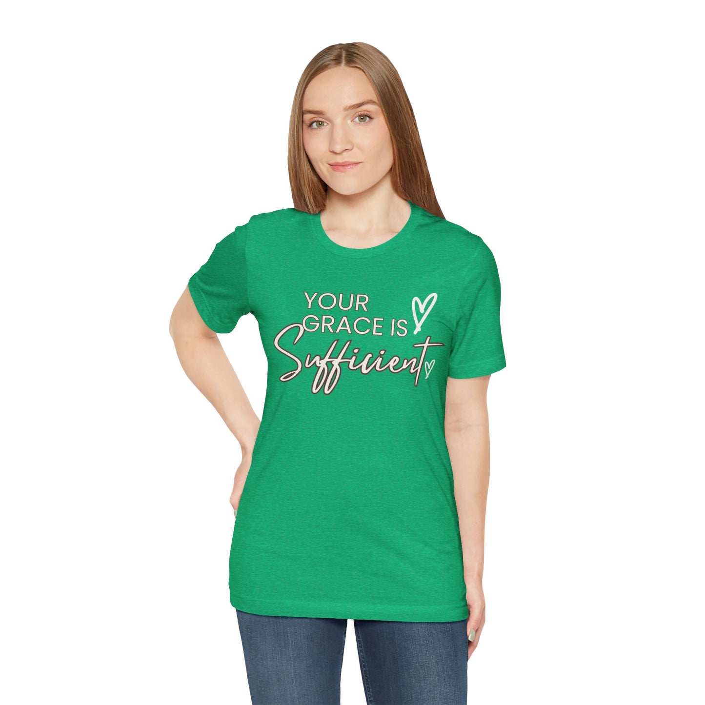 You Grace is Sufficient Inspirational Comfortable Church Tee with a Positive Message Ideal Christian Gift Ideas for Men and Women.