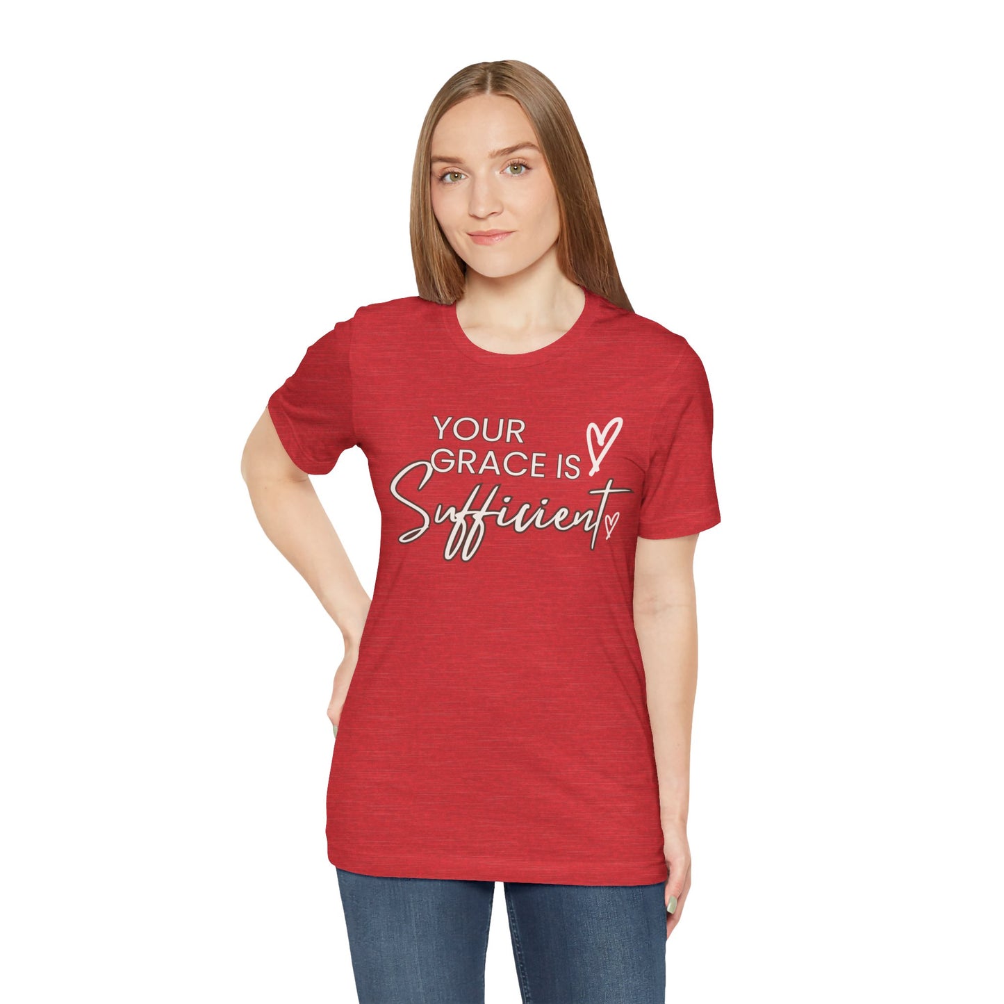 You Grace is Sufficient Inspirational Comfortable Church Tee with a Positive Message Ideal Christian Gift Ideas for Men and Women.