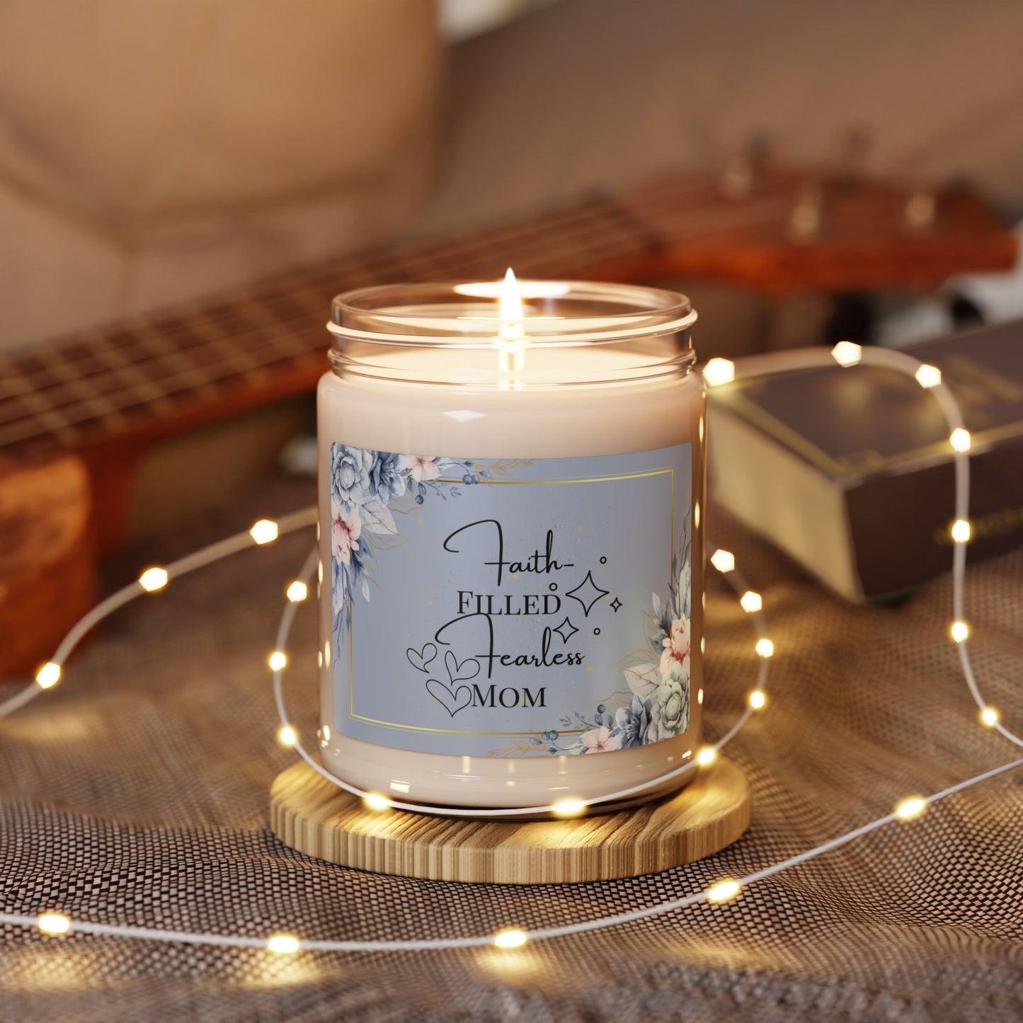 Faith-Filled Fearless Mom Scented Soy Candle, Christian Inspired Scented Candle Perfect Gift for Mother's Day