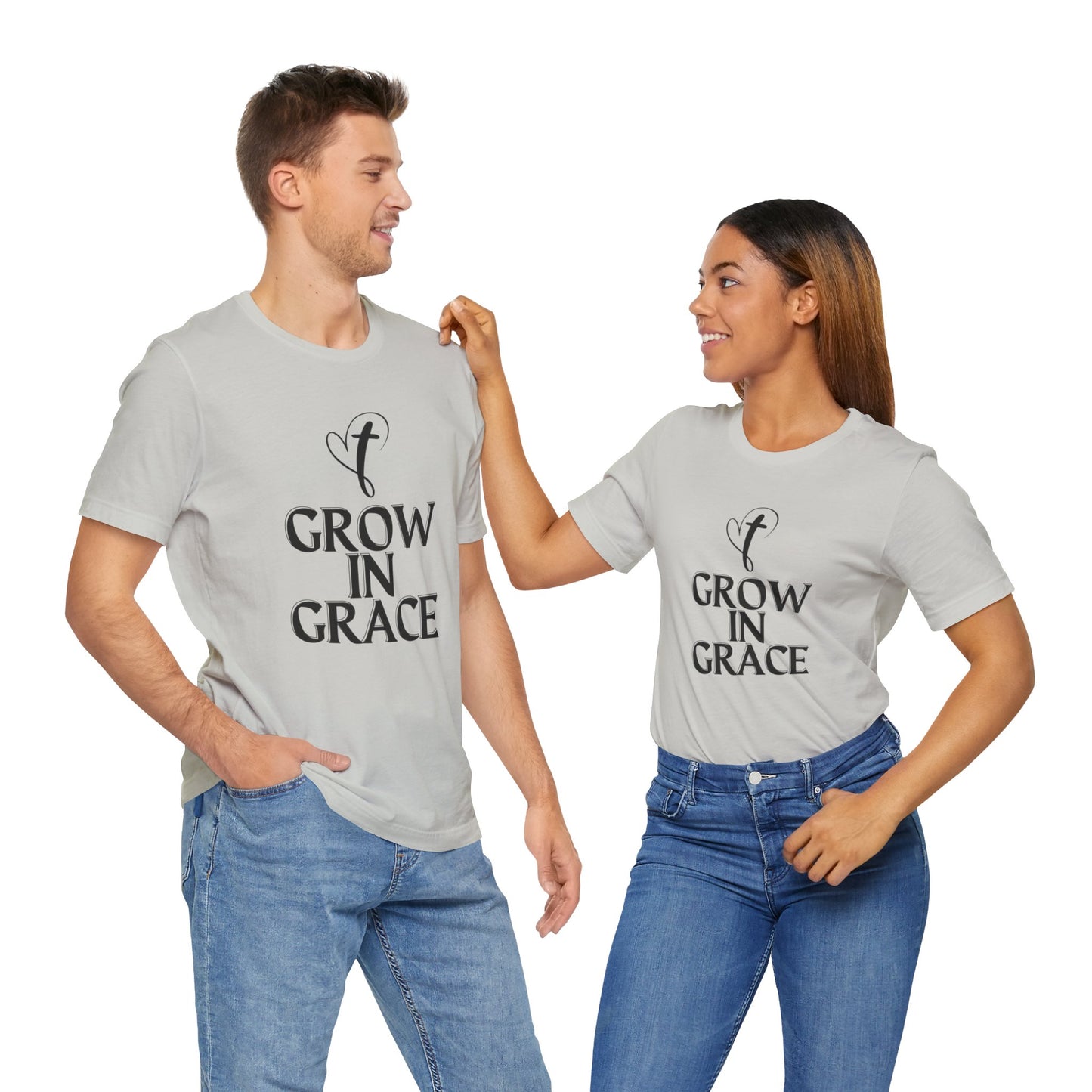 Grow in Grace Inspirational, Comfortable Church Tee with a Positive Message Ideal Christian Gift Idea for Men and Women.