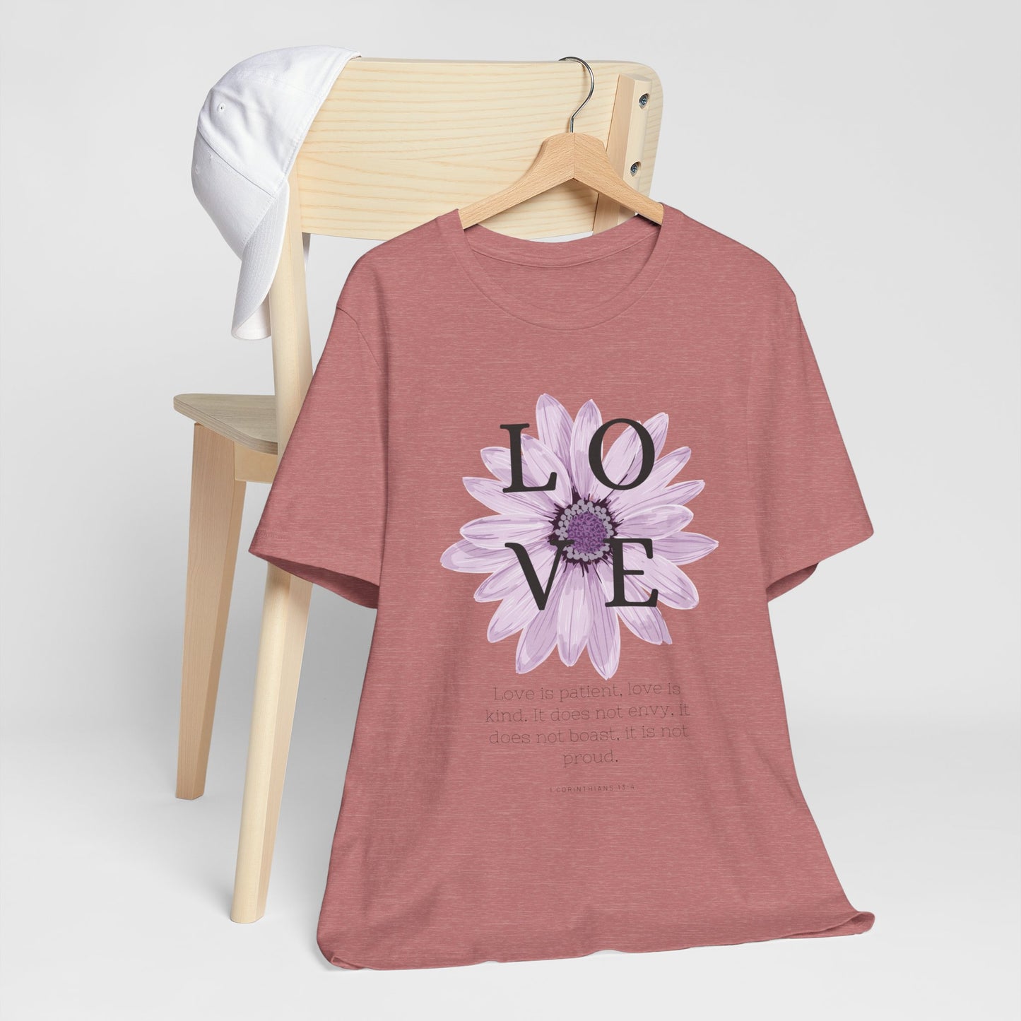 Love is Patient Scripture Wear Christian T-Shirt with Religious Graphics Ideal Religious Gift Ideas for Women