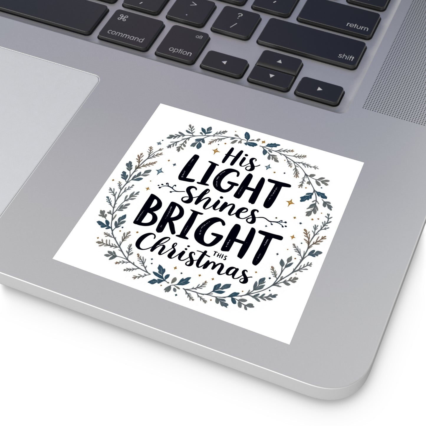 His Light Shines This Christmas, Christmas Gift, Christian Vinyl Sticker, Christmas sticker