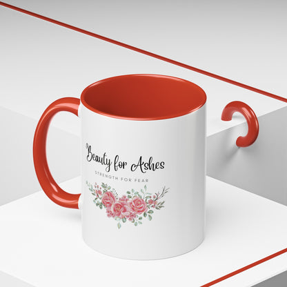 Beauty for Ashes Mug with Bible Verse Christian coffee mugs for Mom Christian Coffee Mug with Inspirational Message Accent Coffee Mug in 11oz Coffee Mug in 15 oz for coffee lovers