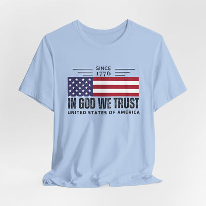USA Flag Shirt, In God We Trust Christian Tshirt